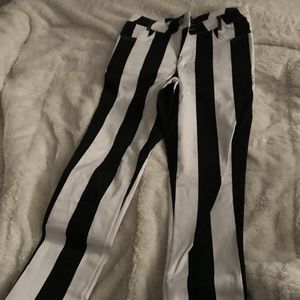 Motel high waisted straight leg stripped jeans